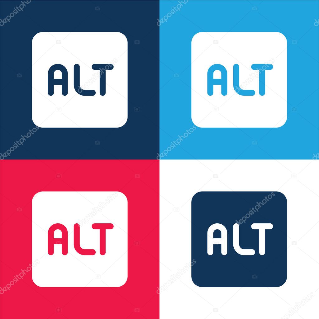 Alt blue and red four color minimal icon set
