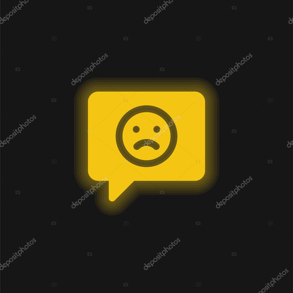 Bad Review yellow glowing neon icon