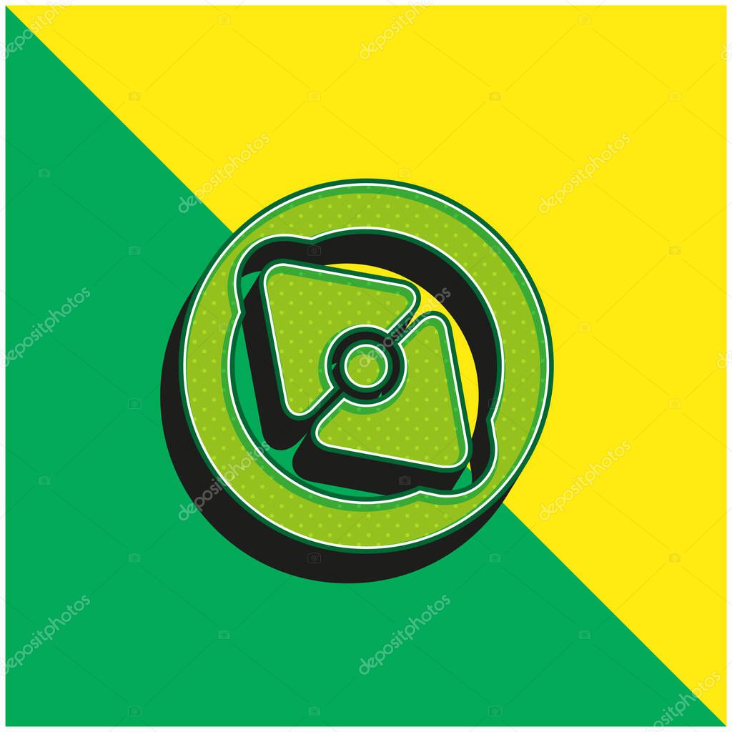 Big Point Compass Green and yellow modern 3d vector icon logo