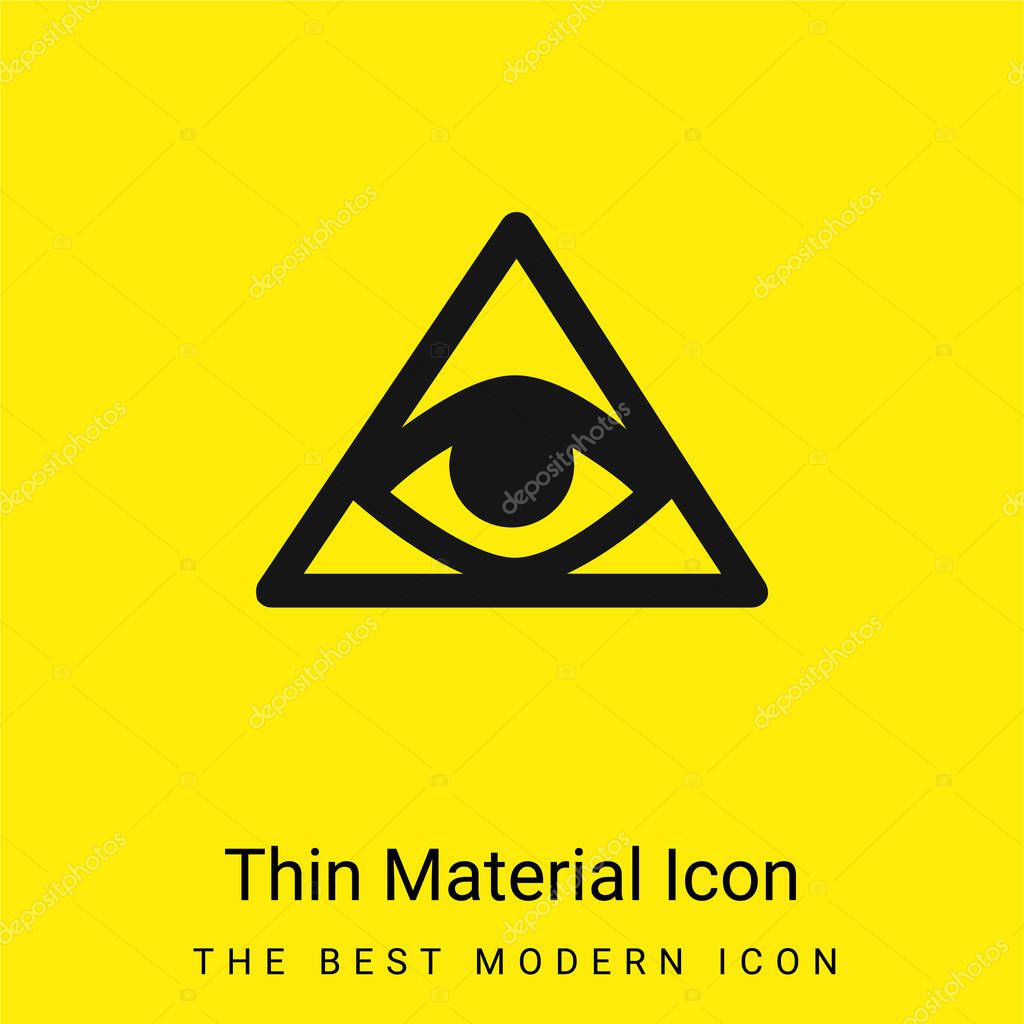 Bills Symbol Of An Eye Inside A Triangle Or Pyramid minimal bright yellow material icon