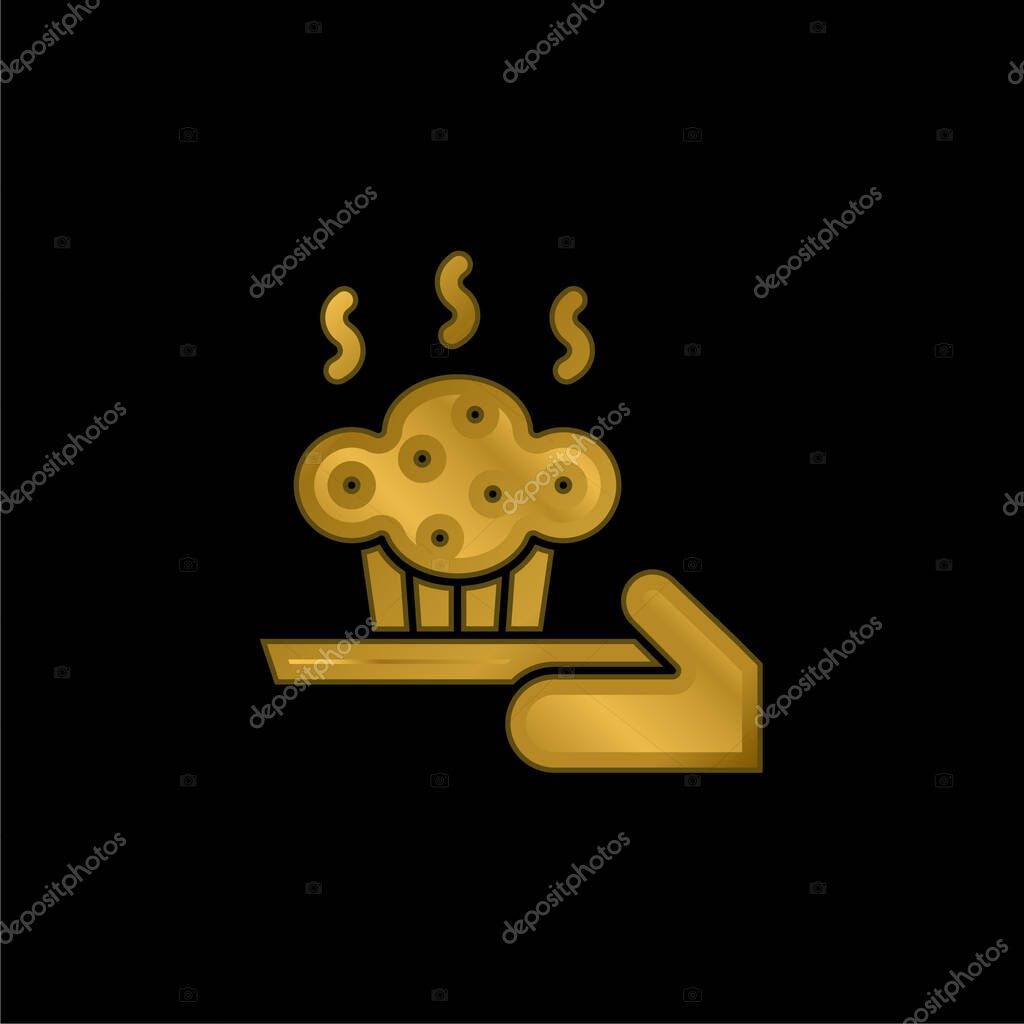 Baking gold plated metalic icon or logo vector
