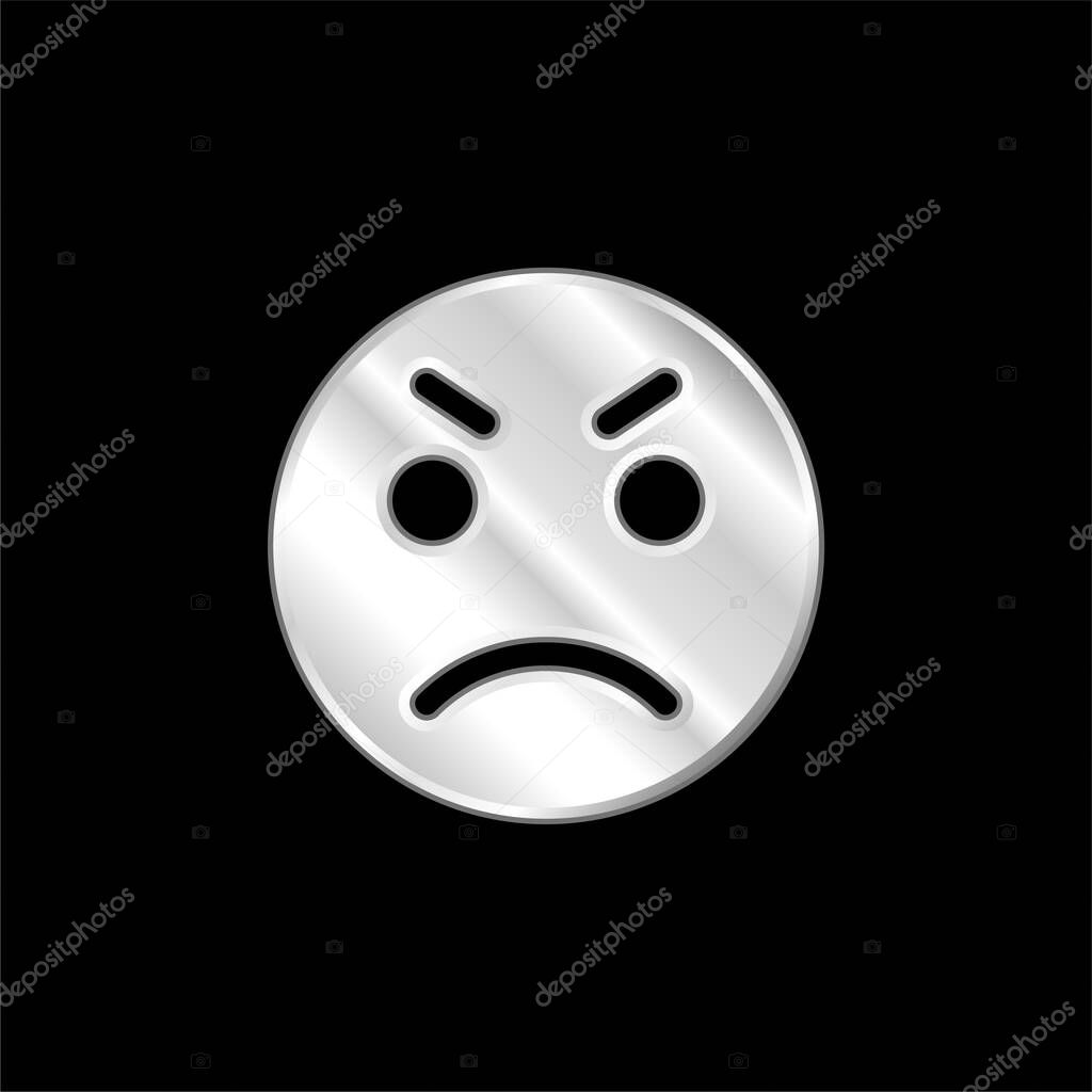 Anger silver plated metallic icon