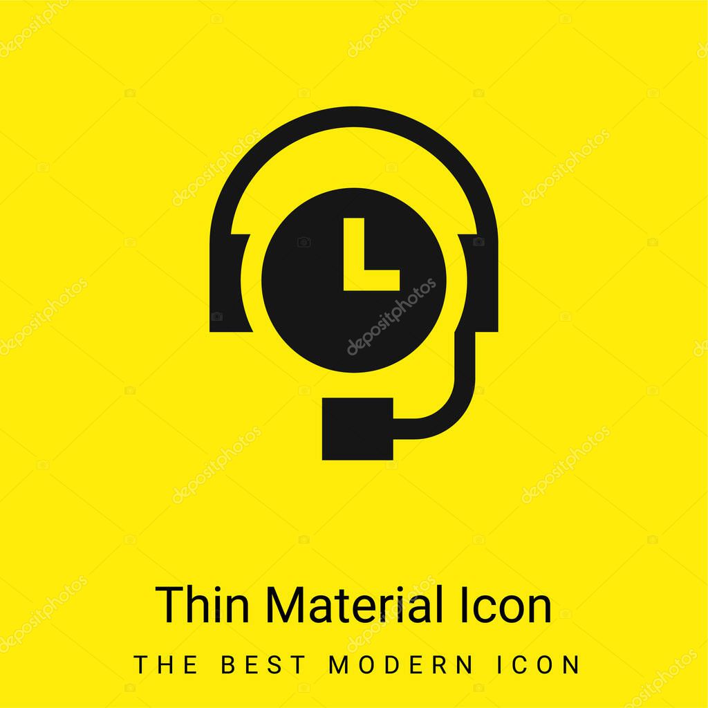 24 Hours Support minimal bright yellow material icon