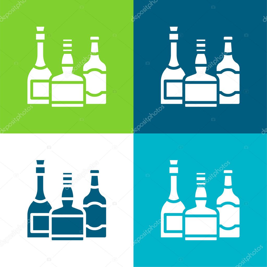 Alcohol Flat four color minimal icon set
