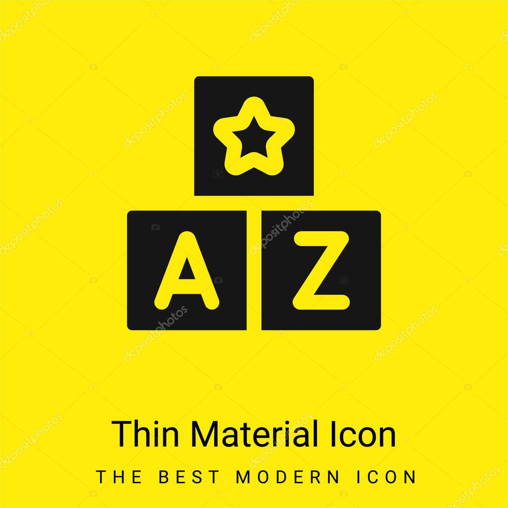 Block minimal bright yellow material icon