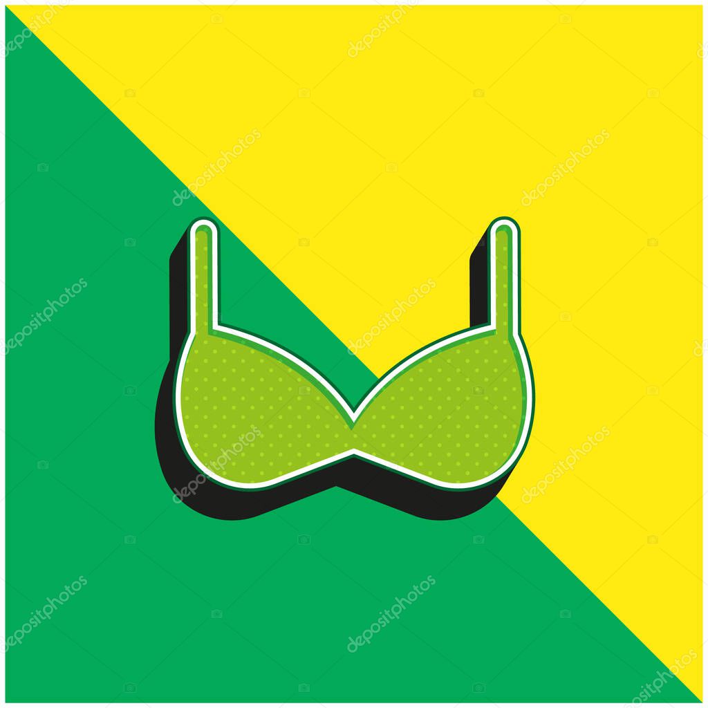 Bra Green and yellow modern 3d vector icon logo