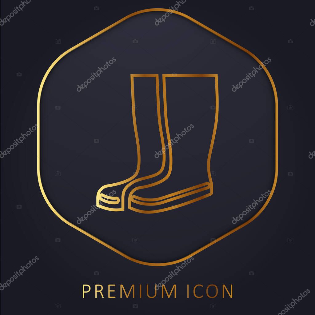 Boots golden line premium logo or icon