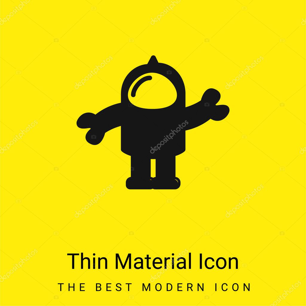 Astronaut Suit minimal bright yellow material icon