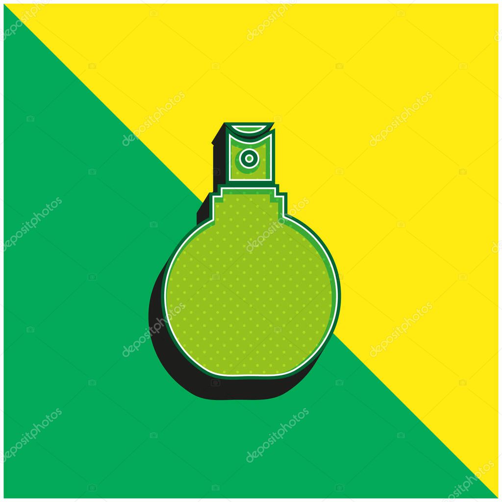 Bathroom Spray Bottle Green and yellow modern 3d vector icon logo