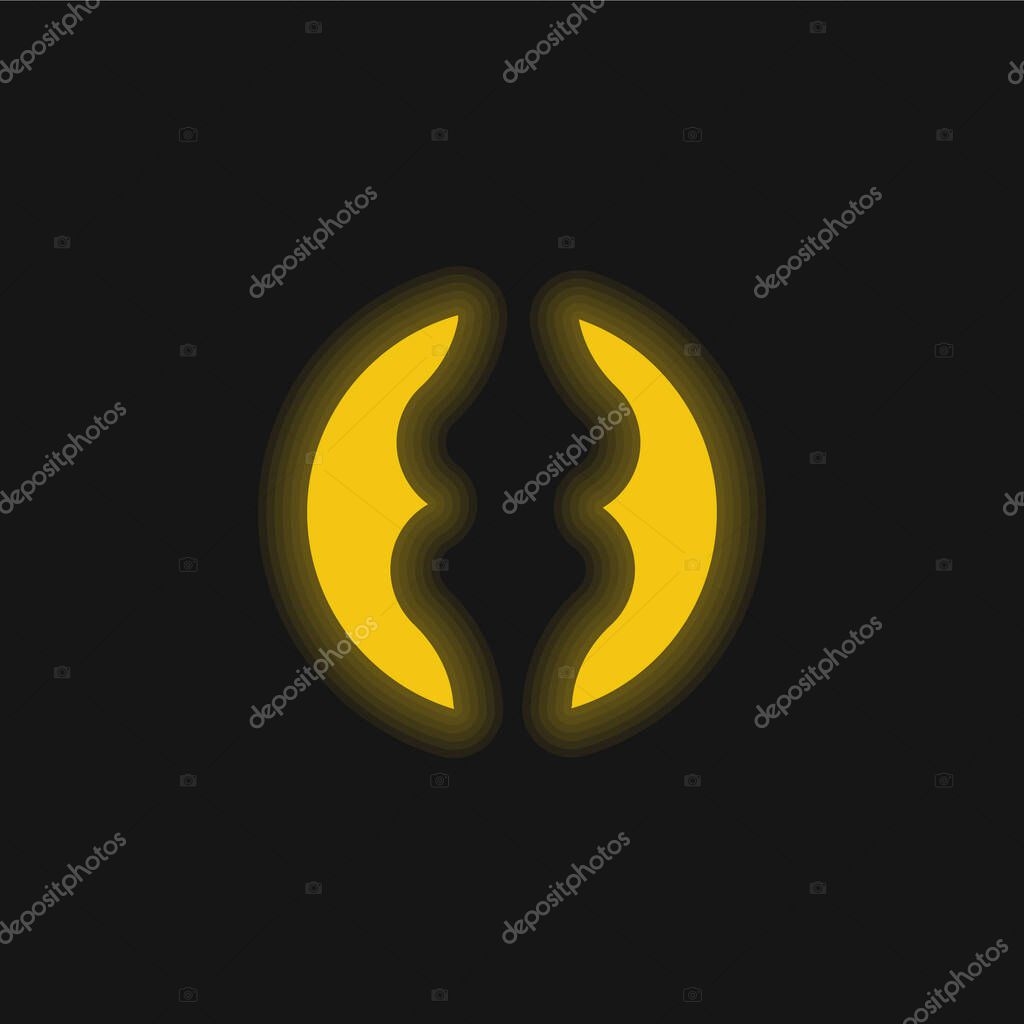 Articulation yellow glowing neon icon
