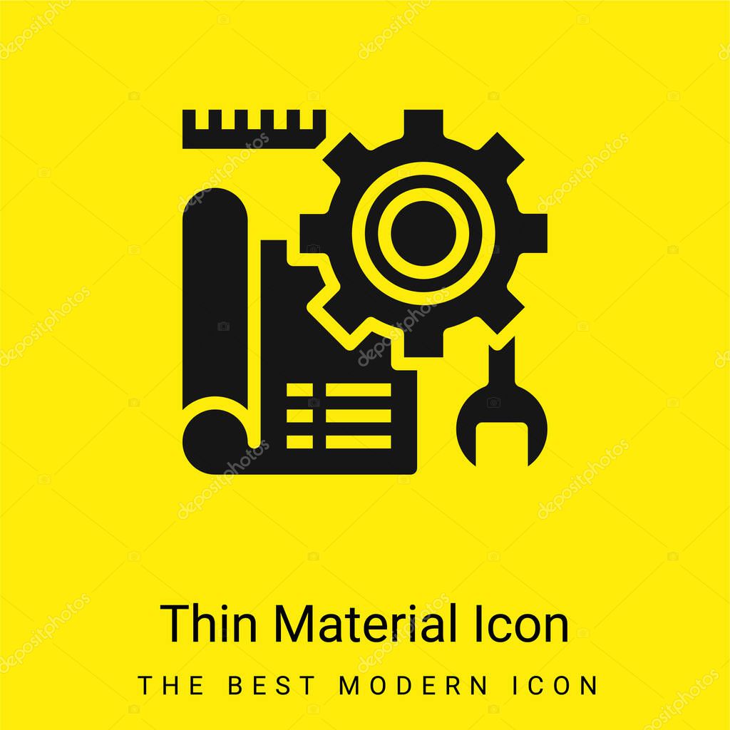 Blueprint minimal bright yellow material icon