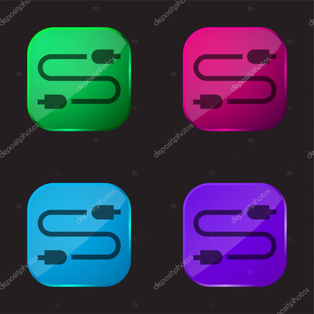 Audio Jack four color glass button icon