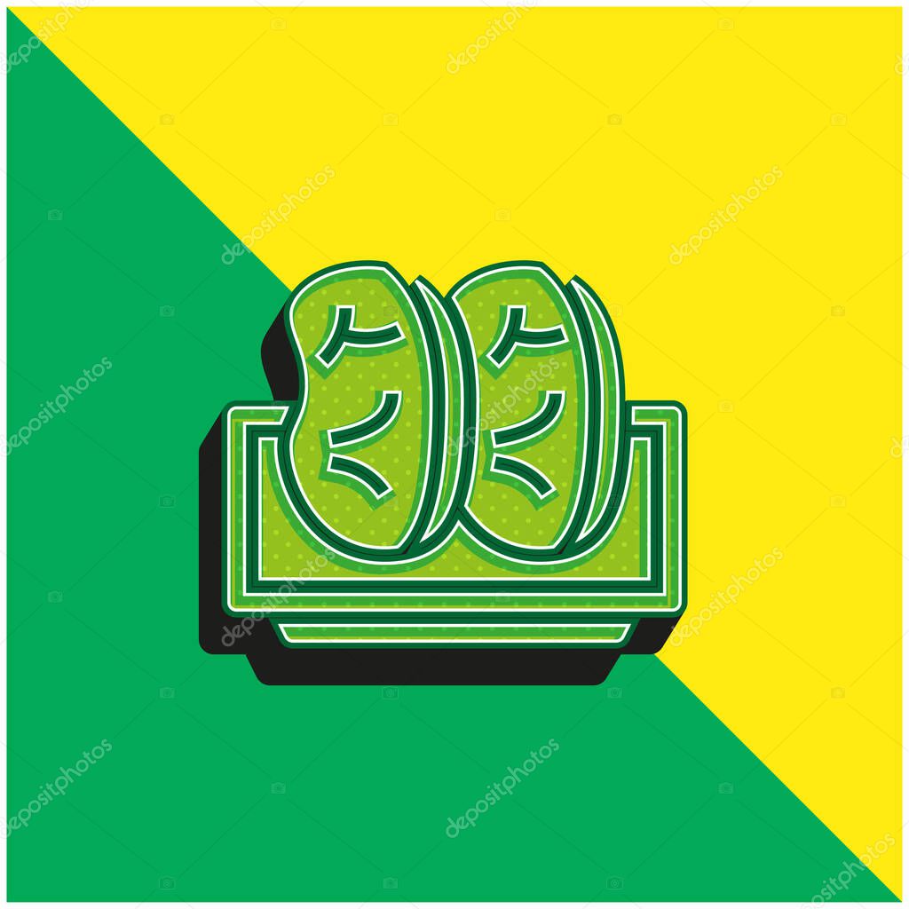 Bacon Green and yellow modern 3d vector icon logo