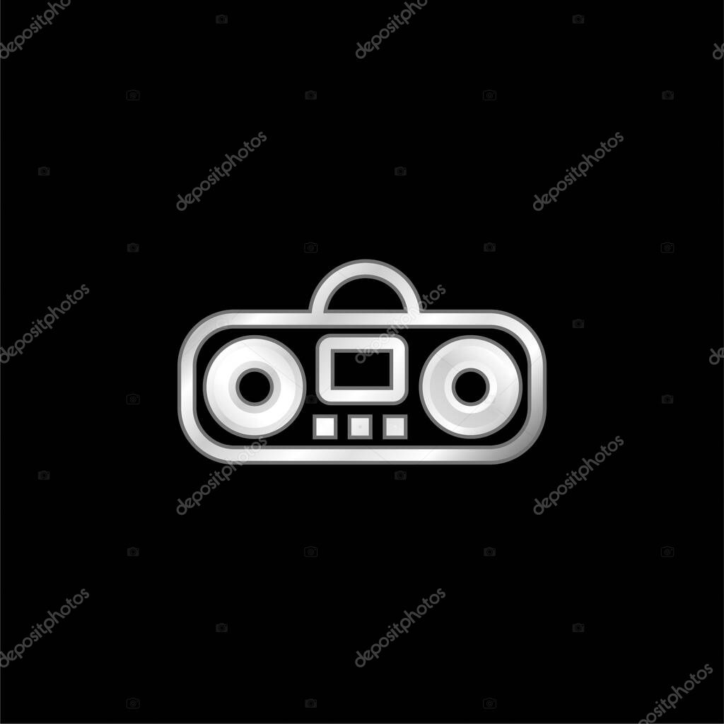 Boombox Cartoon Variant silver plated metallic icon