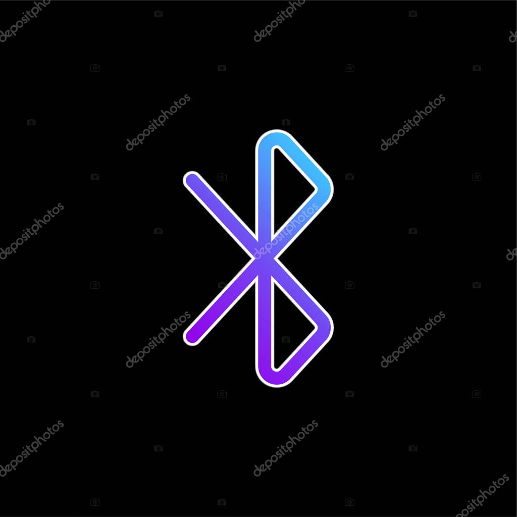Bluetooth Sign blue gradient vector icon
