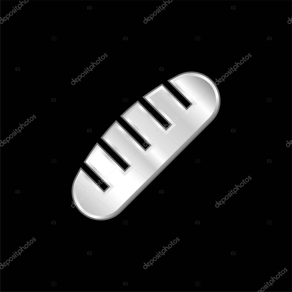 Bread silver plated metallic icon