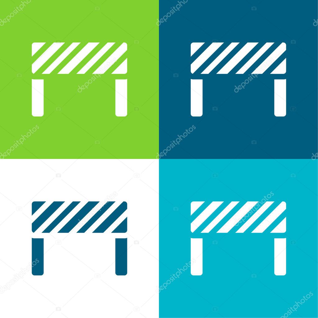 Barrier Flat four color minimal icon set