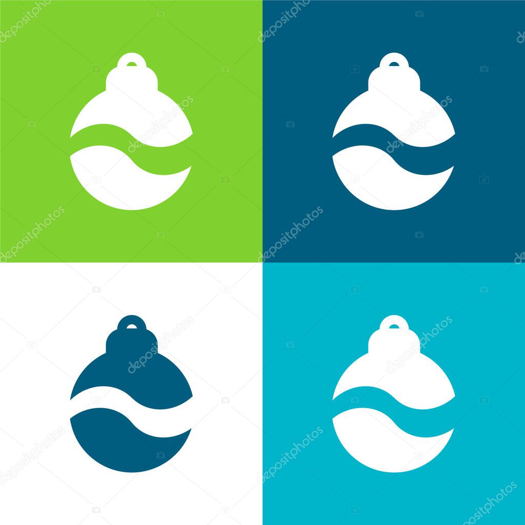 Bauble Flat four color minimal icon set