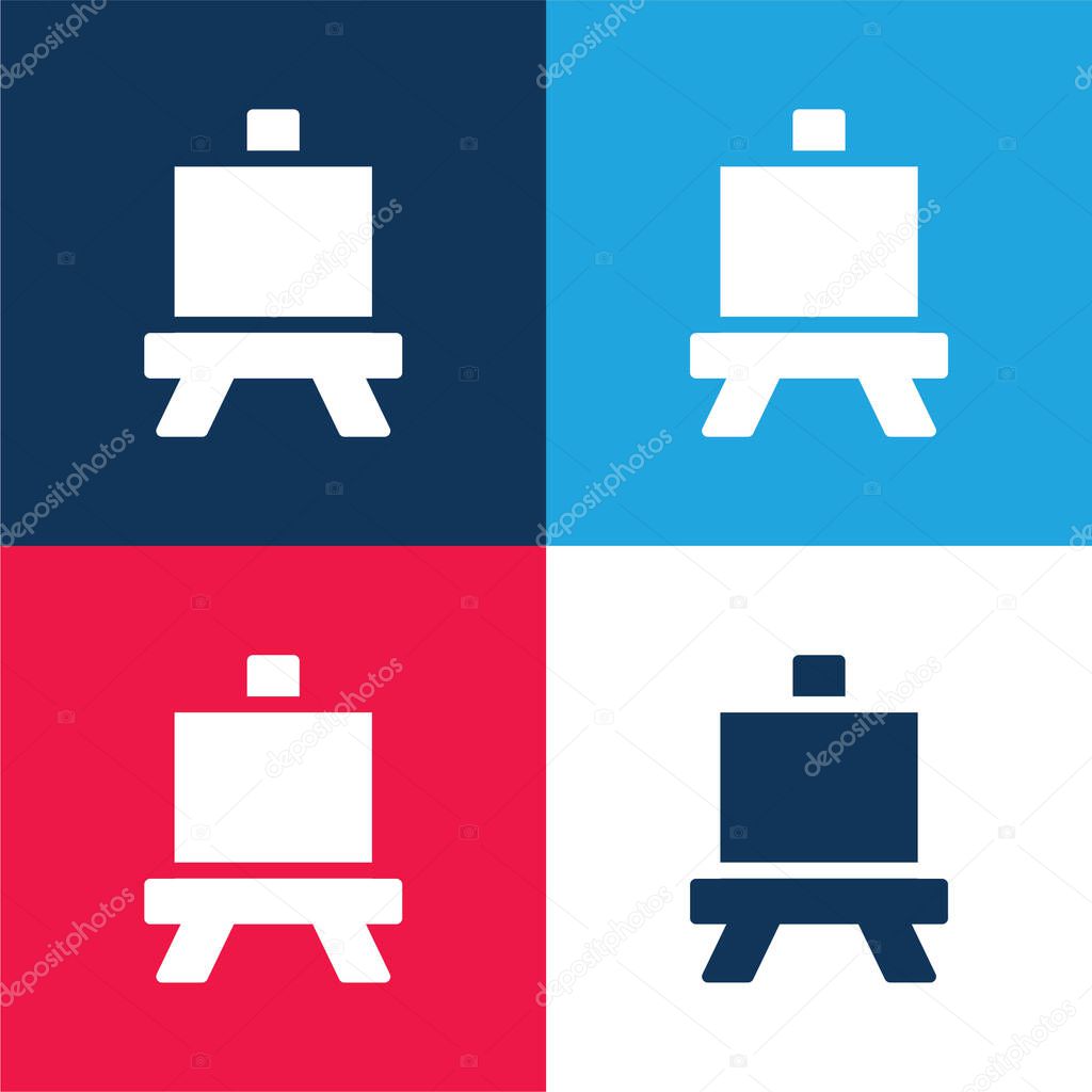 Art Board blue and red four color minimal icon set