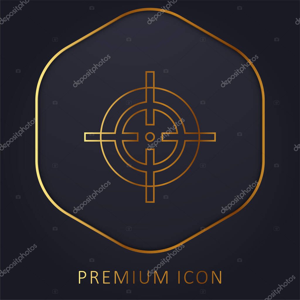 Aim golden line premium logo or icon