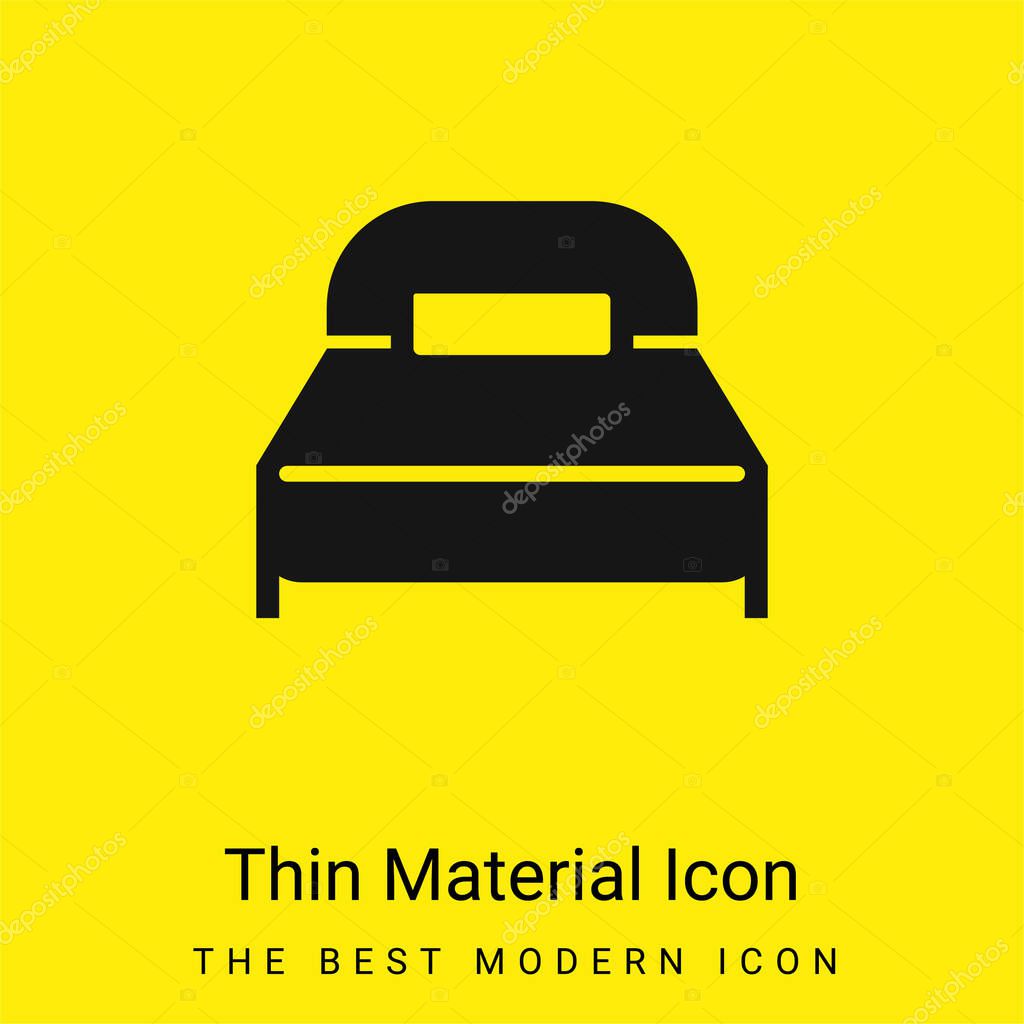 Big Bed With One Pillow minimal bright yellow material icon