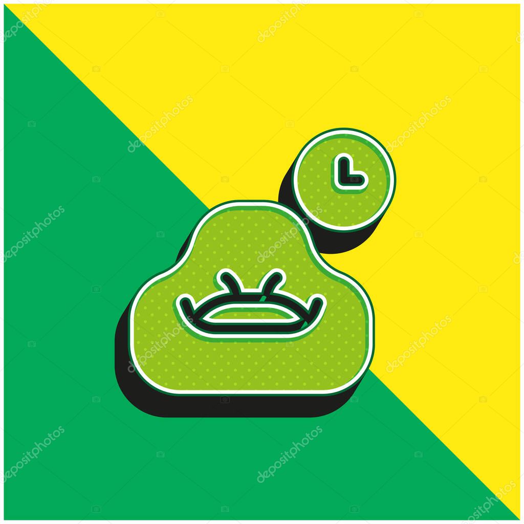 Bean Bag Green and yellow modern 3d vector icon logo