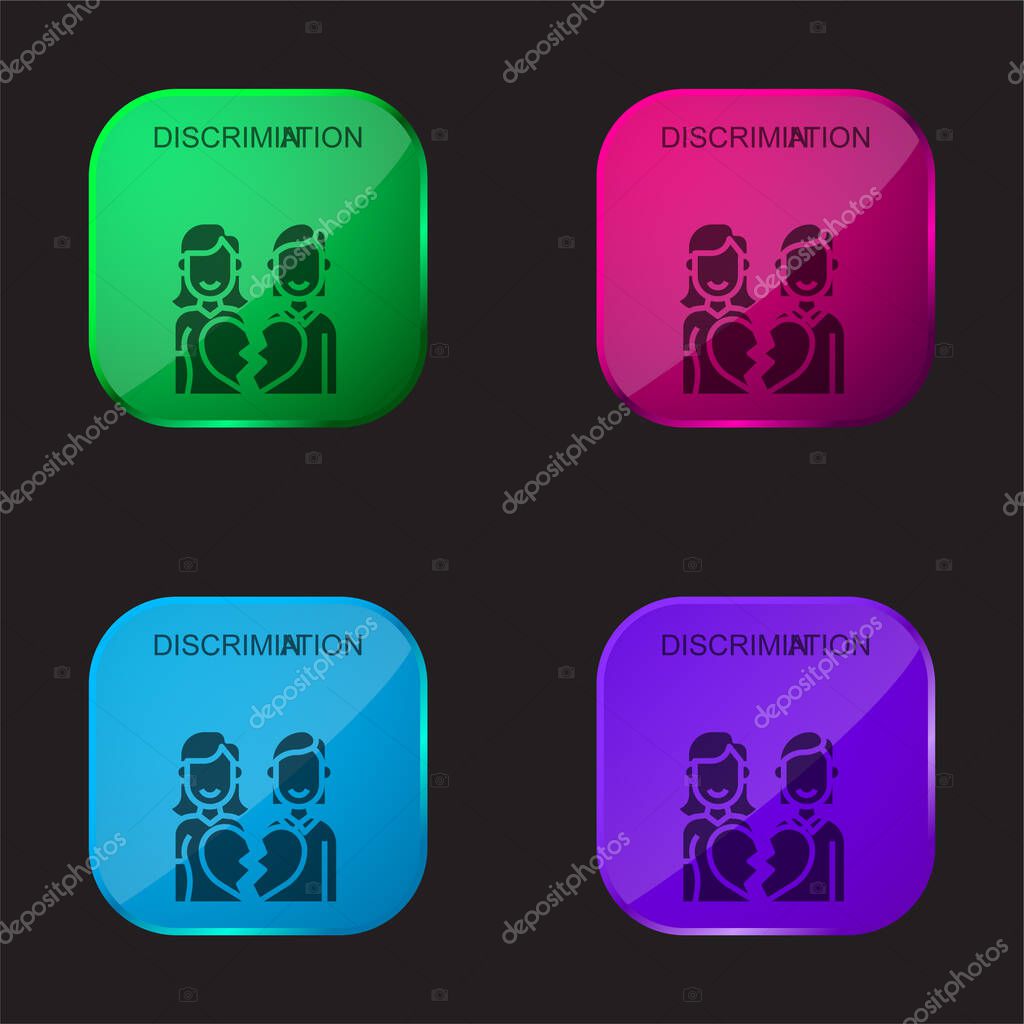 Anti Lesbian four color glass button icon