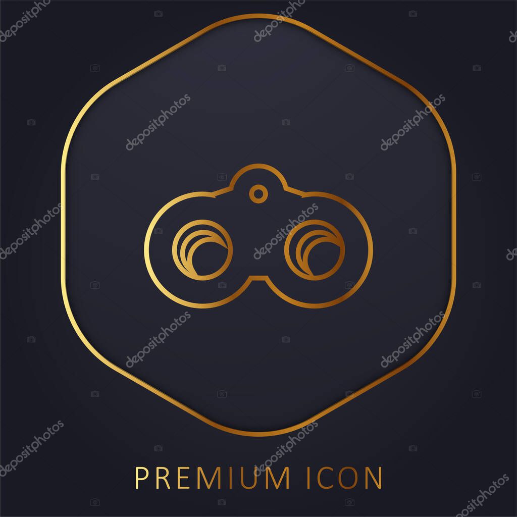 Binoculars golden line premium logo or icon