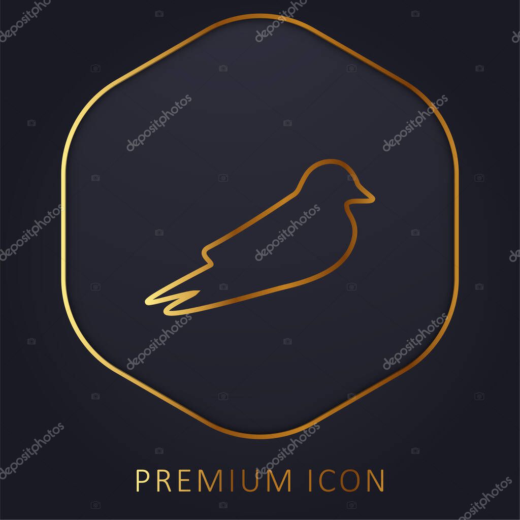 Barn Swallow golden line premium logo or icon
