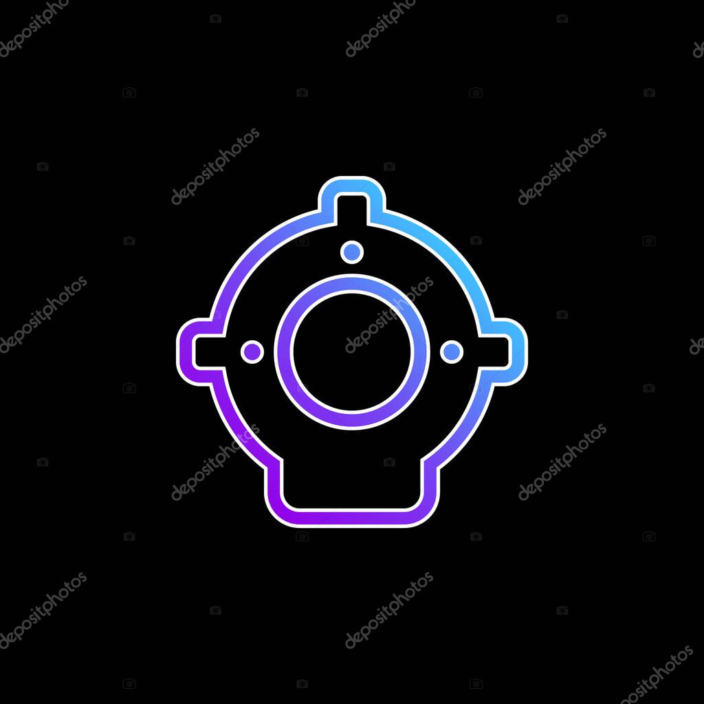 Aqualung blue gradient vector icon