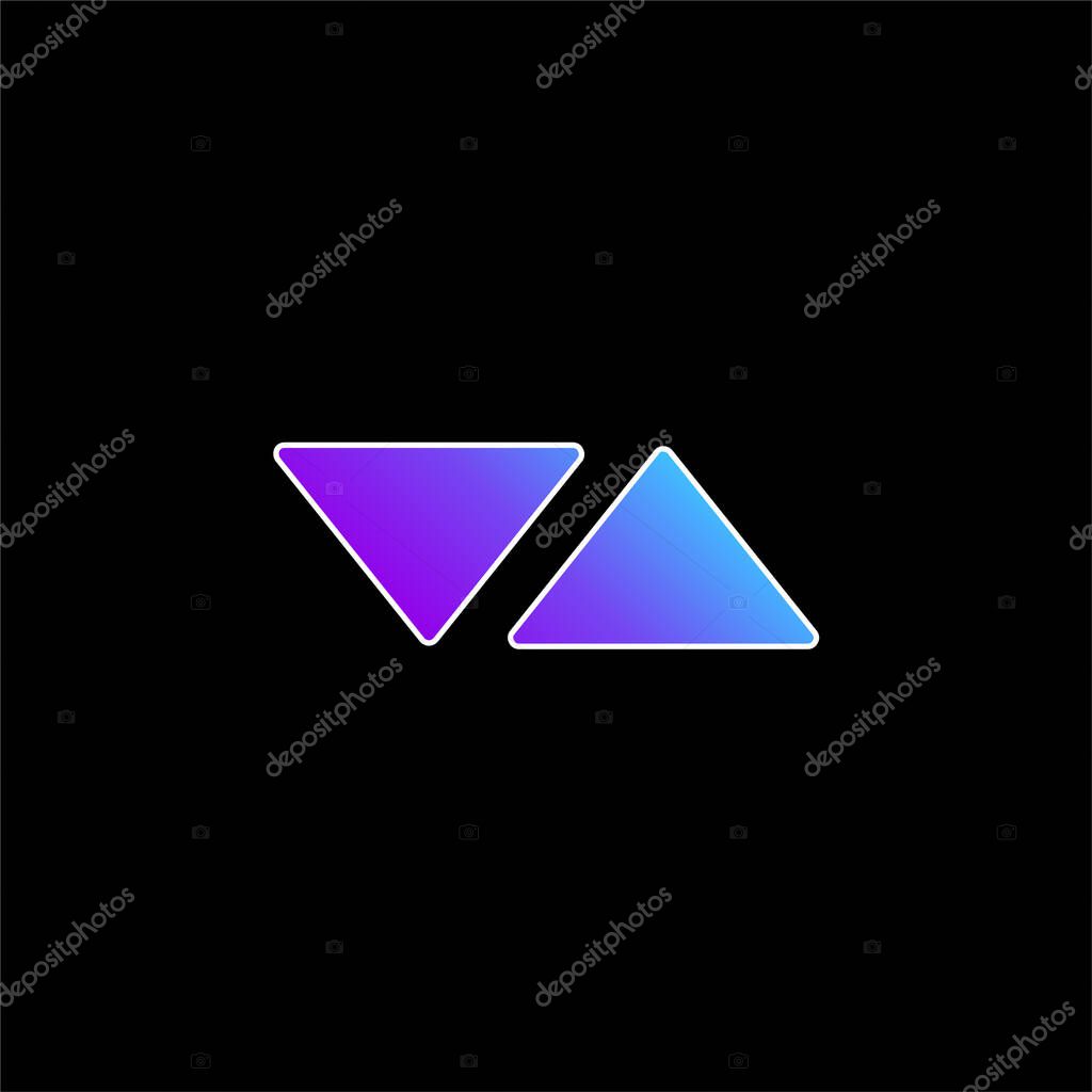 Arrows Triangles Pointing To Opposite Sides blue gradient vector icon