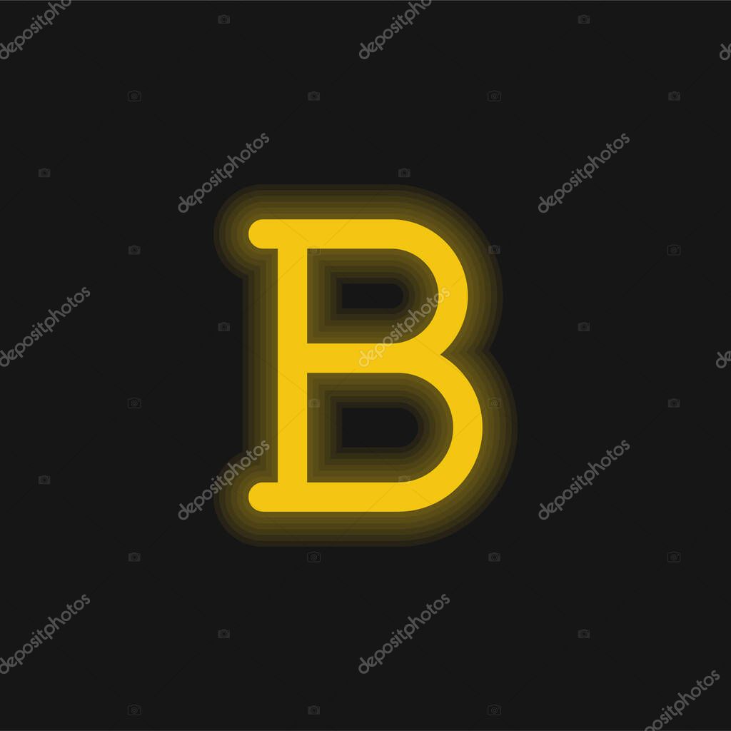 Bold yellow glowing neon icon