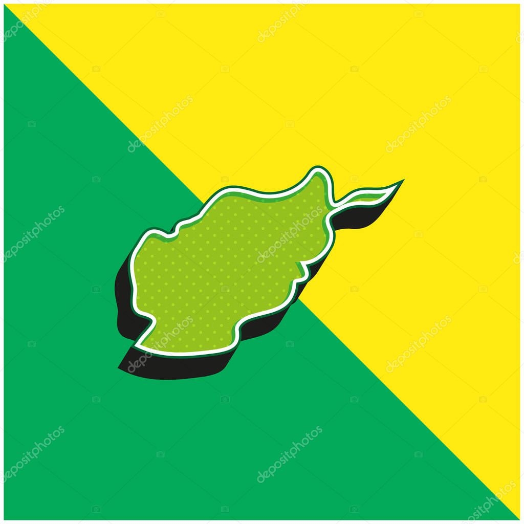 Afghanistan Green and yellow modern 3d vector icon logo