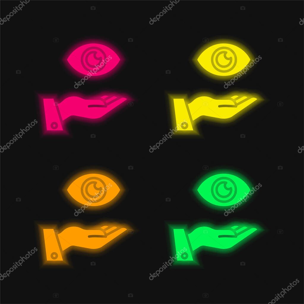 Activity four color glowing neon vector icon