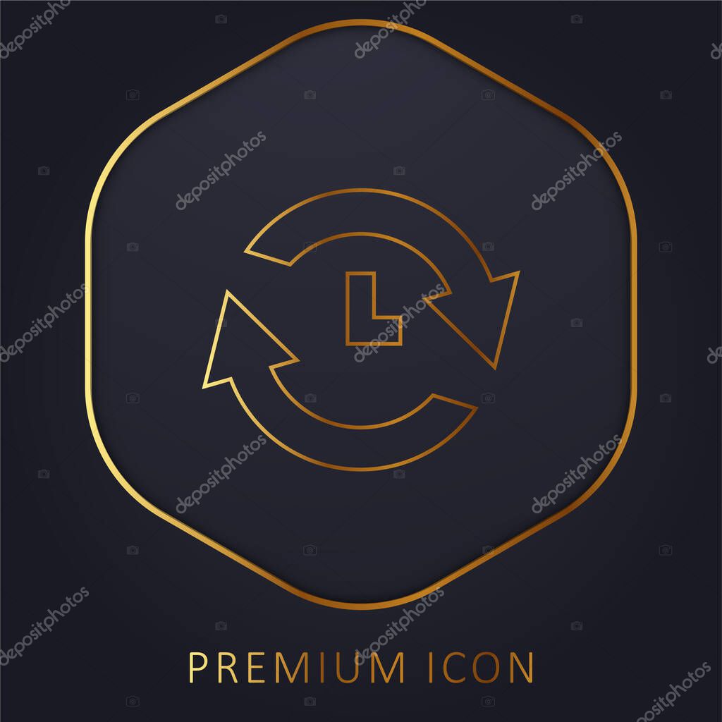 Analyze golden line premium logo or icon