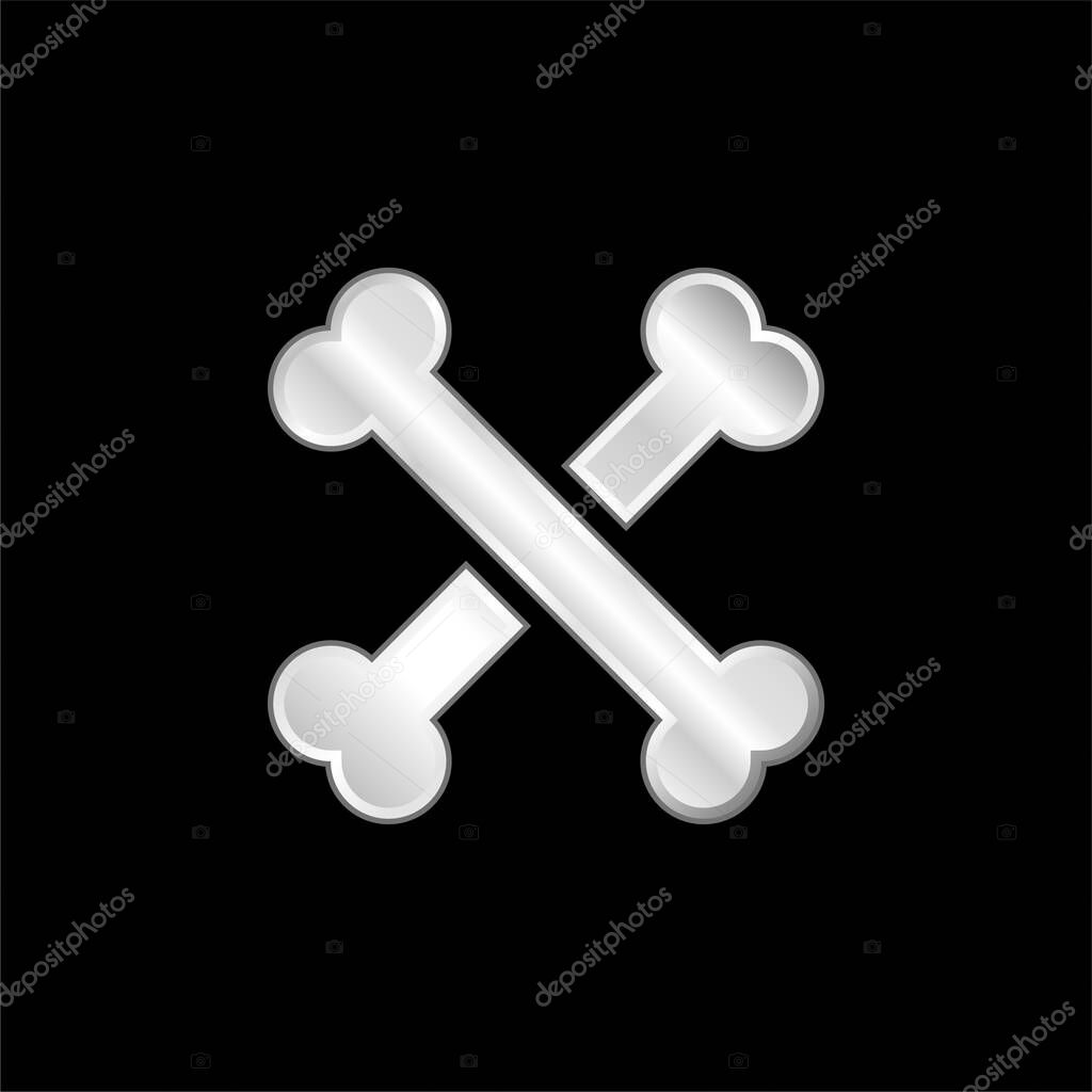 Bones silver plated metallic icon