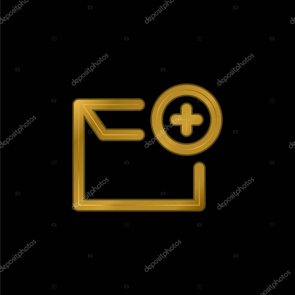 Add Email gold plated metalic icon or logo vector
