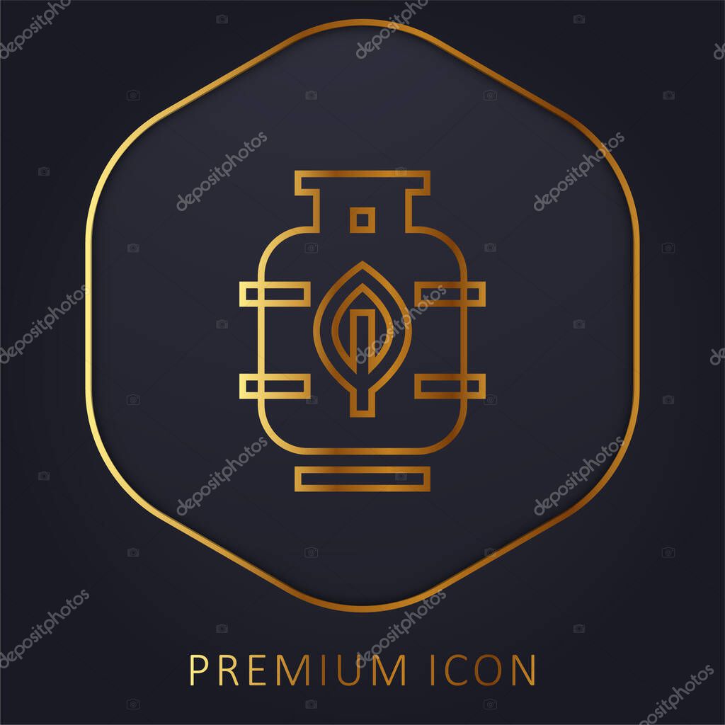 Biogas golden line premium logo or icon