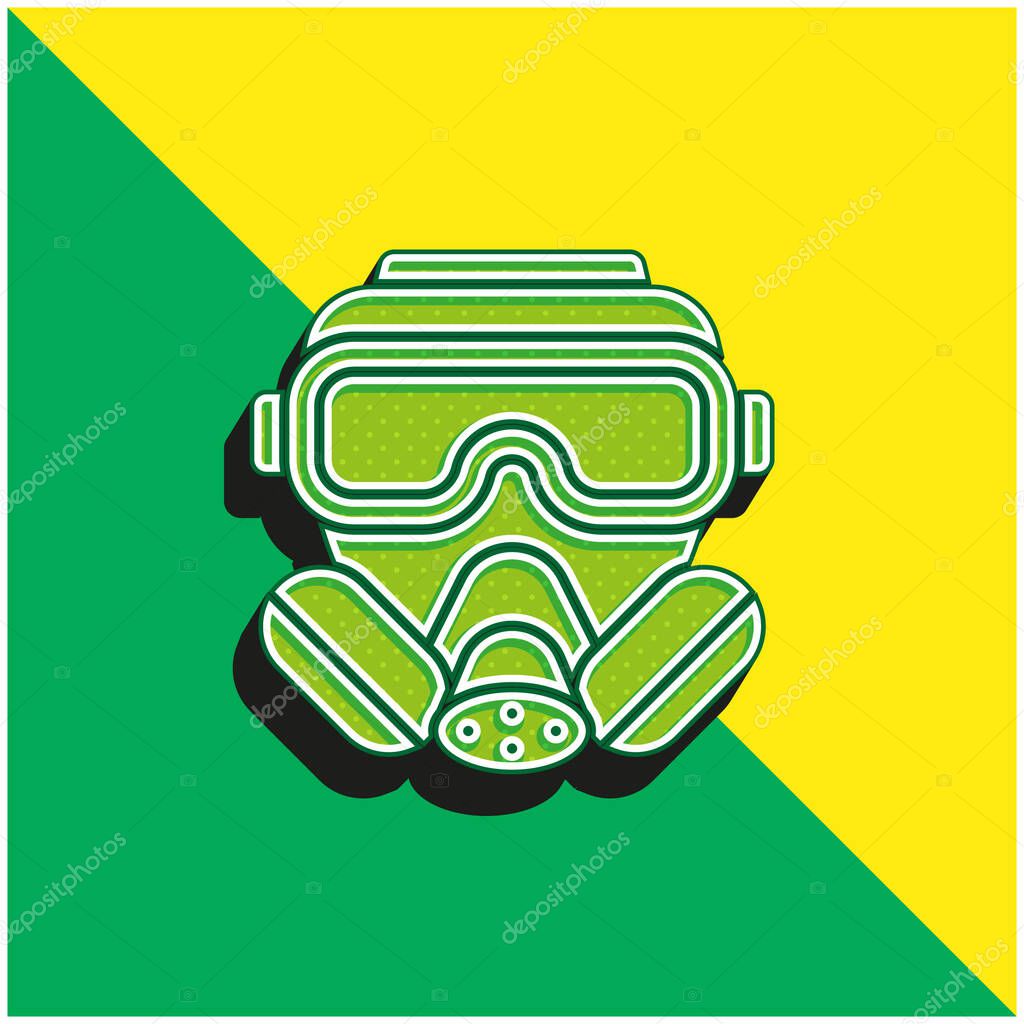 Biological Hazard Green and yellow modern 3d vector icon logo