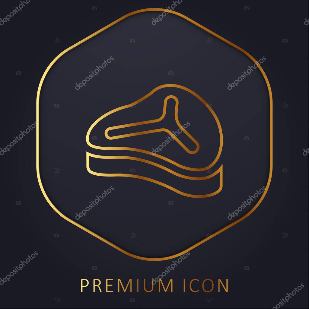 Big Steak golden line premium logo or icon