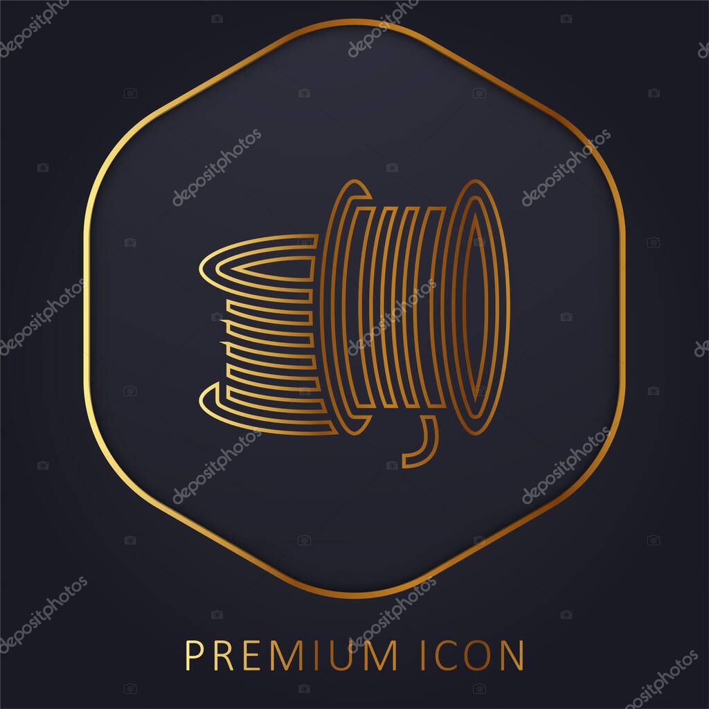 3d Printing Filament golden line premium logo or icon