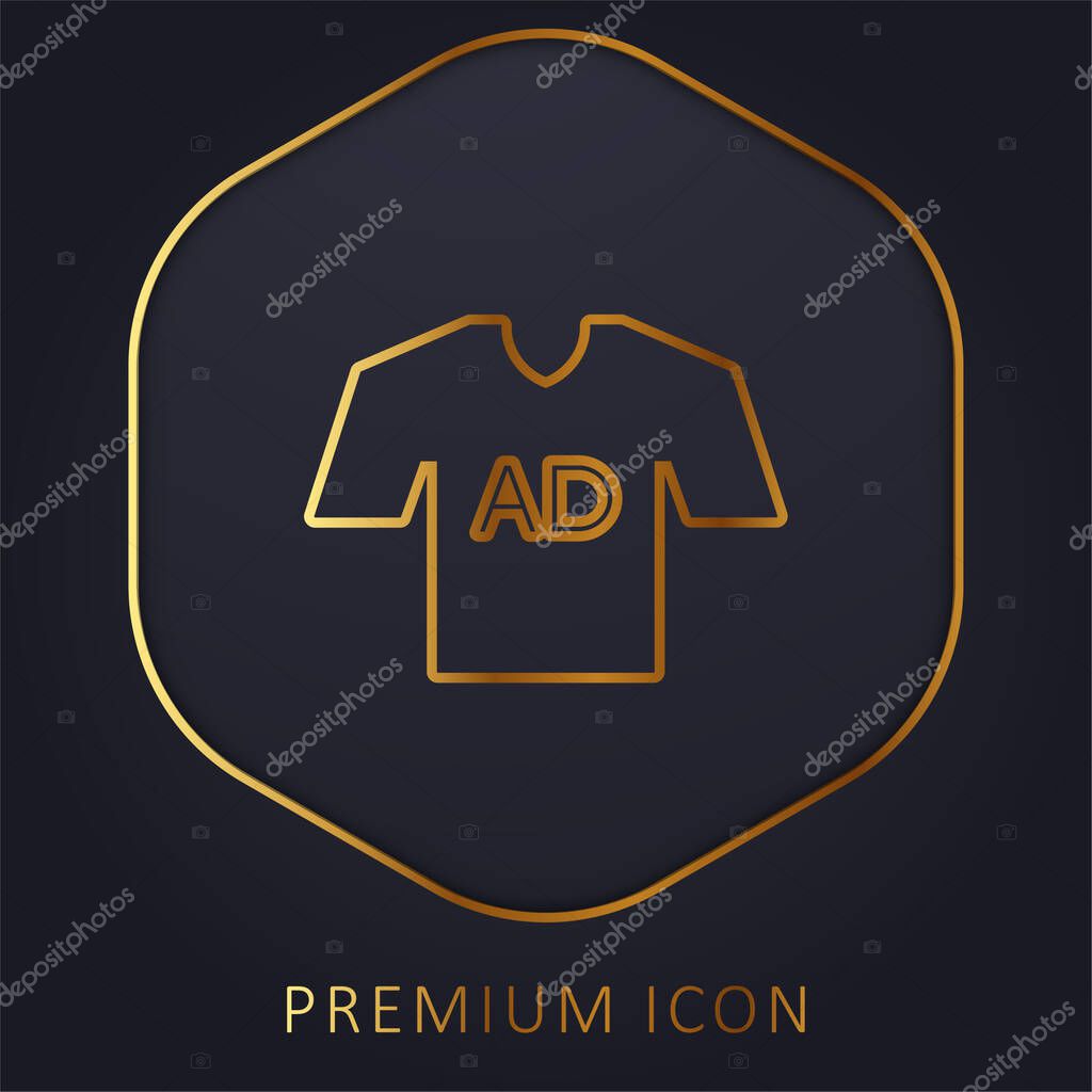 AD T Shirt golden line premium logo or icon
