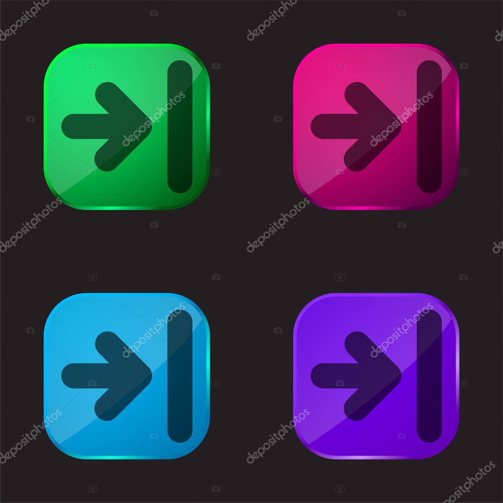 Arrow To Last Track four color glass button icon