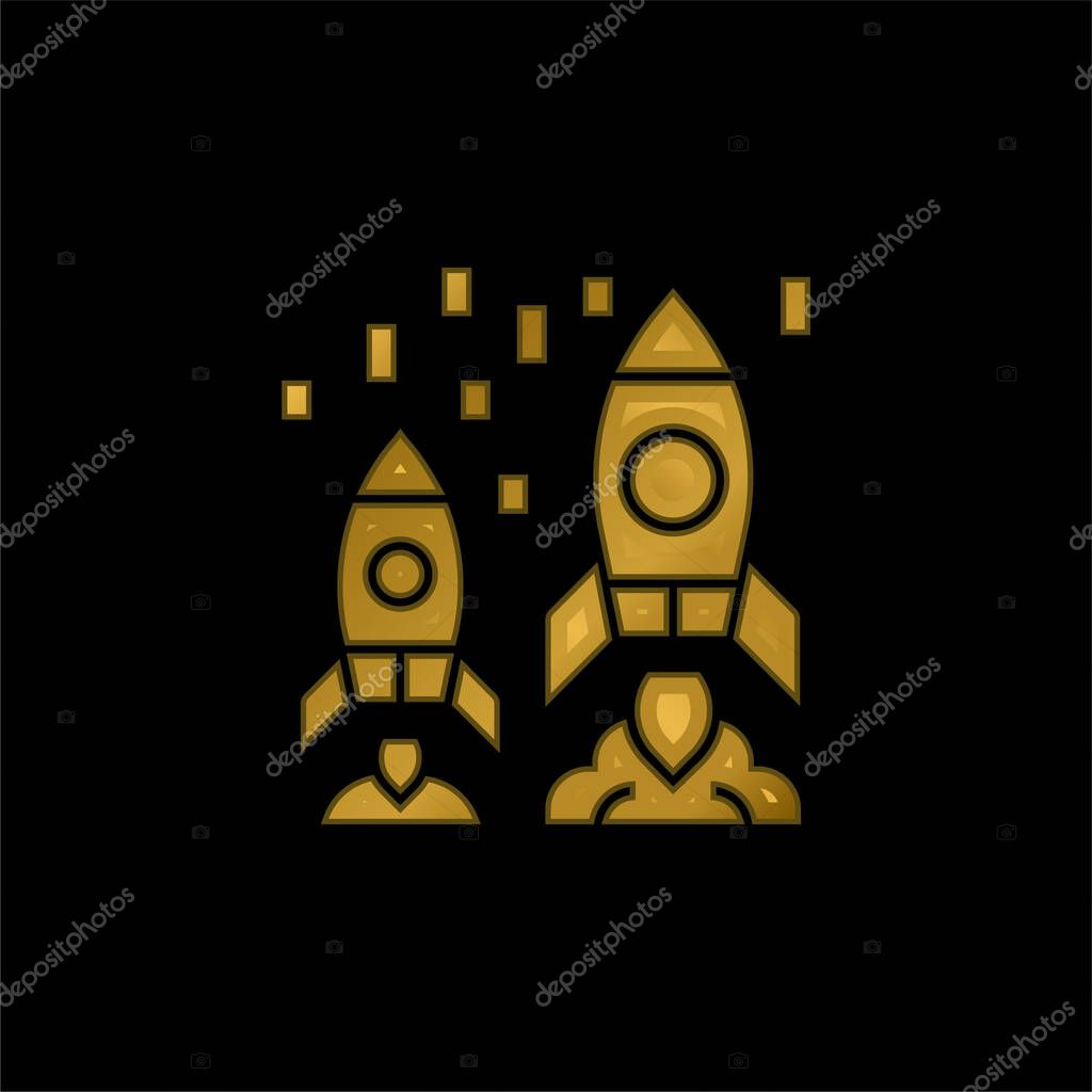 Advantage gold plated metalic icon or logo vector