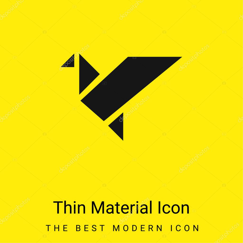 Bird In Flight Origami minimal bright yellow material icon