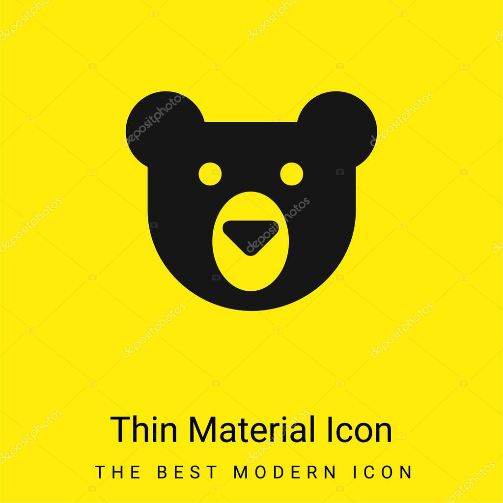 Bear Head minimal bright yellow material icon