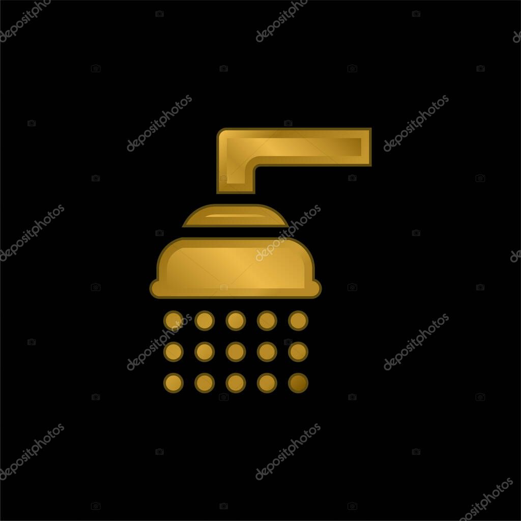 Bathroom gold plated metalic icon or logo vector