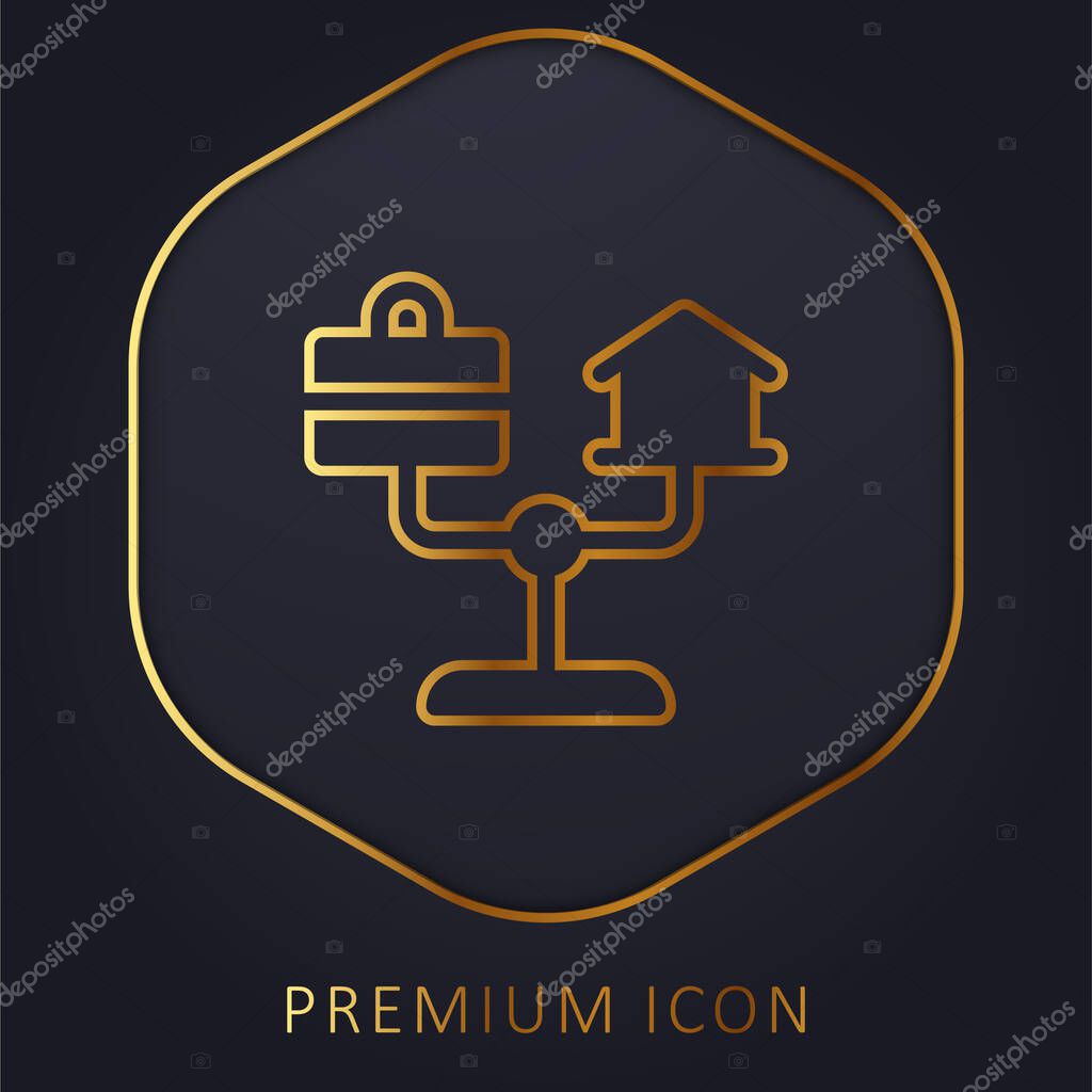 Balance golden line premium logo or icon