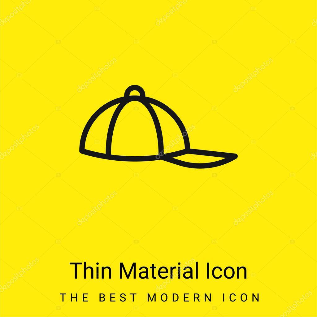 Baseball Cap minimal bright yellow material icon