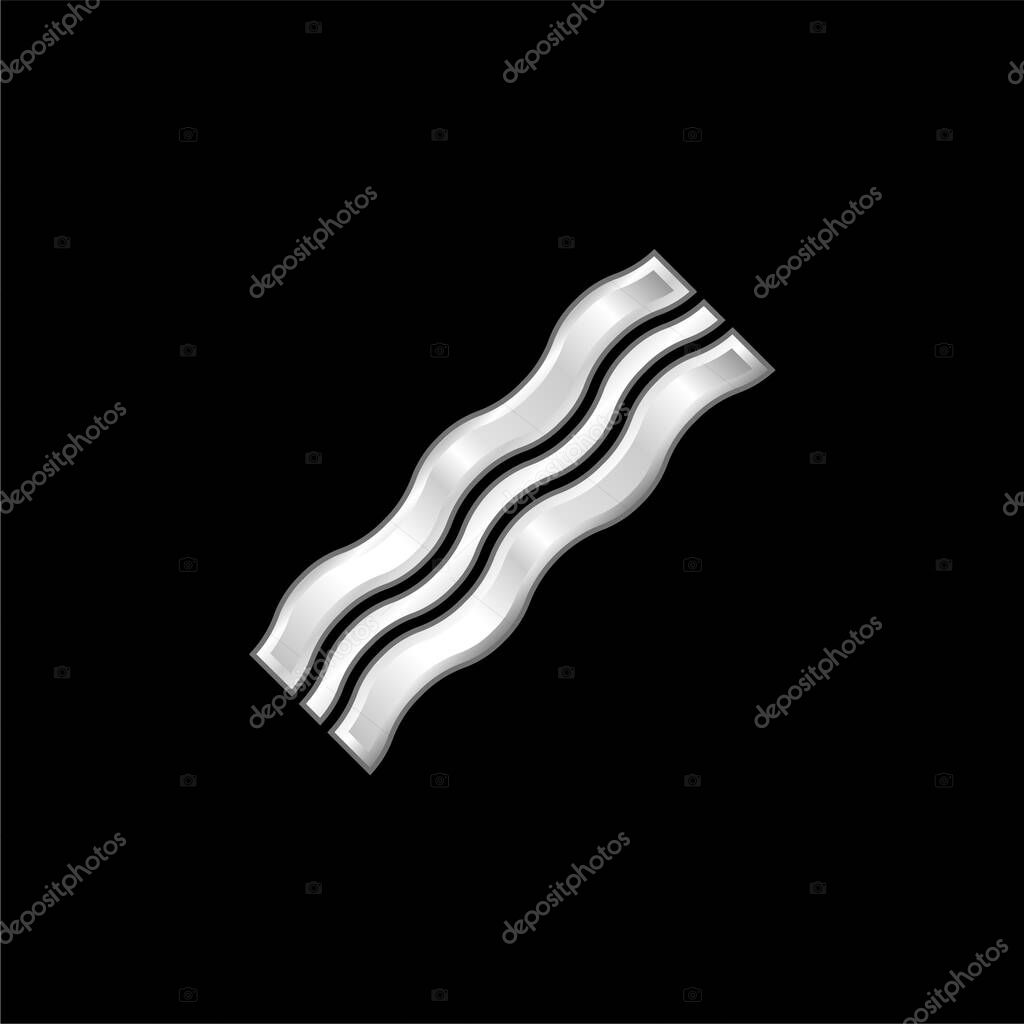 Bacon silver plated metallic icon